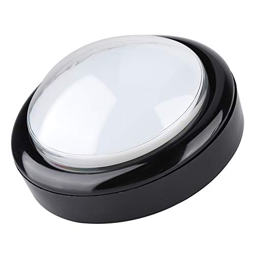 Rcniso Botón Pulsador de Juego Redondo Grande, Fuerte Resistencia Al Desgaste con Microinterruptor, Color Blanco, Botón de Casete 3D, Efecto de Sonido Aplicable para Sala de Juegos (Blanco)