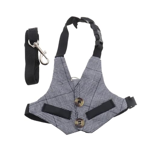 Image of 1 Set Rabbit Vest Harness Set Adjustable Harness Formal Wear Style for Bunny Rabbit Kitten Small Animal with Neck Circumference 18-23cm Chest Circumference 25-28cm (S)