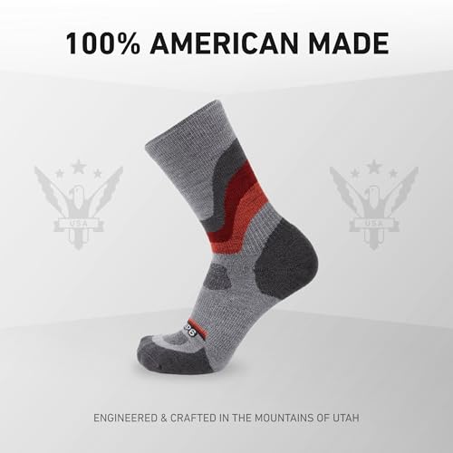 Image of GRIP6 Crew Socks - Merino Wool Socks Made in the USA, Lightweight Wool Hiking Socks, Crew Socks for Men and Women