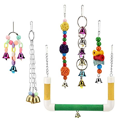 Papegaai Kauwspeelgoed, 6 stks/set Huisdier Schommel Levert Kleurrijke Opknoping Vogelspeelgoed, Vogel Speeltuin voor… - Afbeelding 5