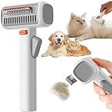 2-IN-1 Pet Self-Detangling & Grooming Comb, Cats & Dog Dematting Brush & Undercoat Rake, Pet Self-Cleaning Hair Removal Comb, Dog Detangler Brush, Removes Mats, Tangles & Loose Fur (2PCS)