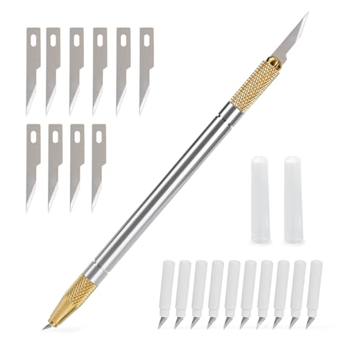EHDIS Double Head Precision Hobby Knife Set 360 Degree Swivel Blade Craft Cutting Knife with Replacement Blades for Art, Working-Stencil, Scoring, Scrapbooking, Architecture Modeling, Crafting