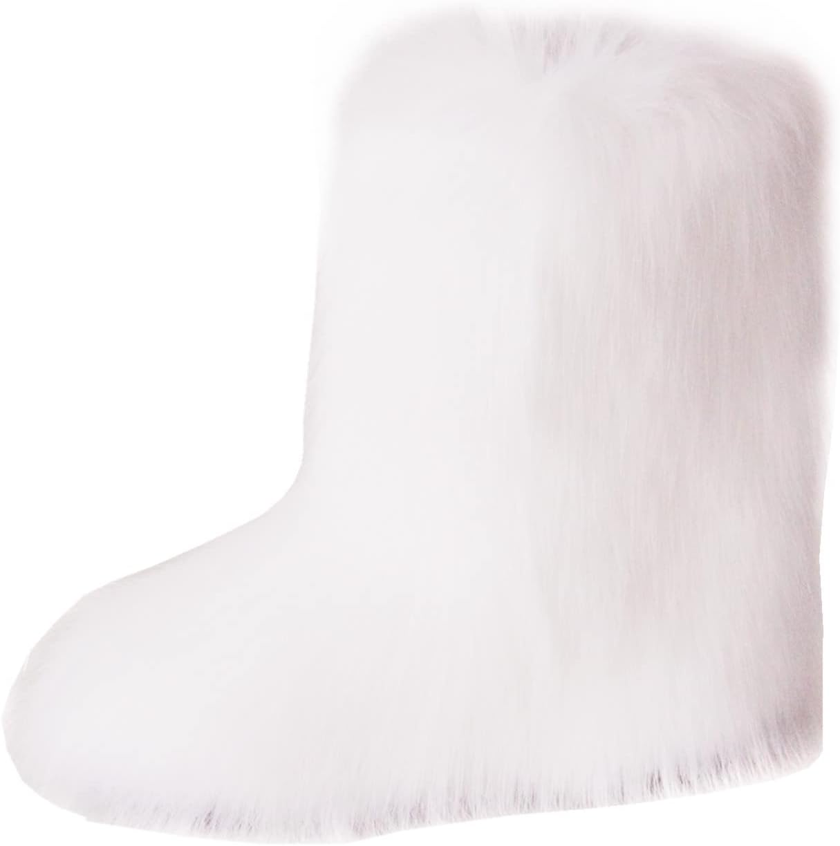 Gegefur Women's Faux fur Boot Furry Fluffy Short Snow Boot Mid-Calf Boots Warm Comfortable Outdoor Flat Shoes