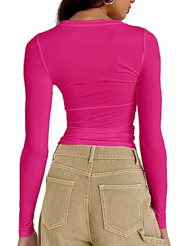 Image of Dwnval Womens Classic Short Sleeve Summer TOS Crew Neck Slim Fit Crop T Shirt