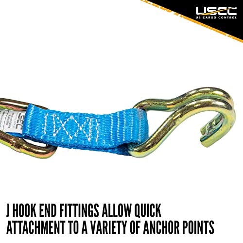 Ratchet Straps 1"x10 Ft 4-Pack – Blue J Hook & D-Ring view 5