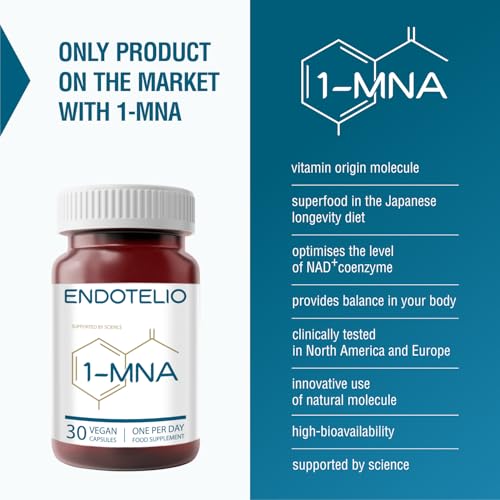 Endotelio 1-MNA, Anti Aging, Optimizing NAD+ Biohacking Supplement, Support for Cellular Health, Scientifically Formulated with Enhanced Bioavailability, 30 Easy Swallow Caps - Image 3
