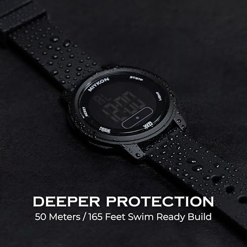 Image of Miykon Ultra-Thin Digital Watch for Men - Minimalist Waterproof Sports Watch with Large Easy to Read Display - Shockproof Resin, Super Illuminator, Stopwatch & Timer, Alarm, Dual Time, 24hr Military Time