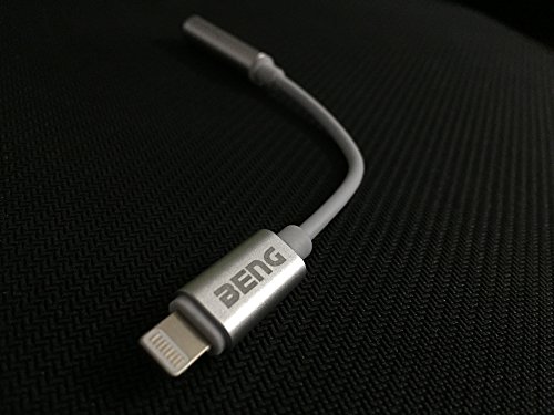 BENG Lightning to 3.5mm Audio Adapter, Not Compatible with IOS10.3/10.3.1 System, Lightning Adapter, Lightning to 3.5mm Female Headphone Jack Adapter Cable Converter for iPhone 7/7 Plus (Black)