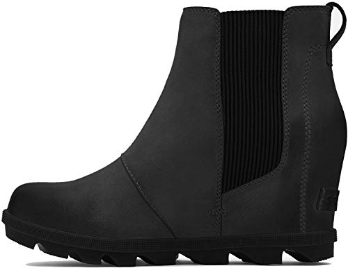 Sorel Women's Joan of Arctic Wedge II Chelsea Boots, Black, 8 Medium US