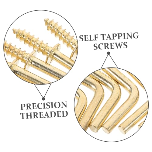 Image of Sturdy Durable 50pcs L-Shape Screw Hangers 7 /8'' .34'' Self-Tapping Metal Screws for Wall Hanging and DIY Projects