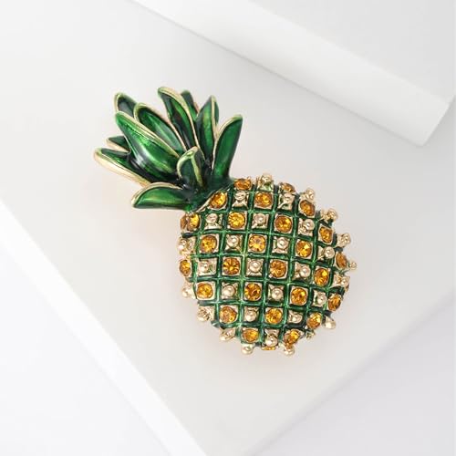 Image of Enamel Fruit Brooch for Women Rhinestones Fruit Lapel Pin Elegant Fruit Brooches Jewelry Gift, Perfect for Dresses Hat Bag