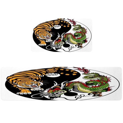Tapis de cuisine antidérapants lavables Lot de 2 pour sécuriser et décorer le sol