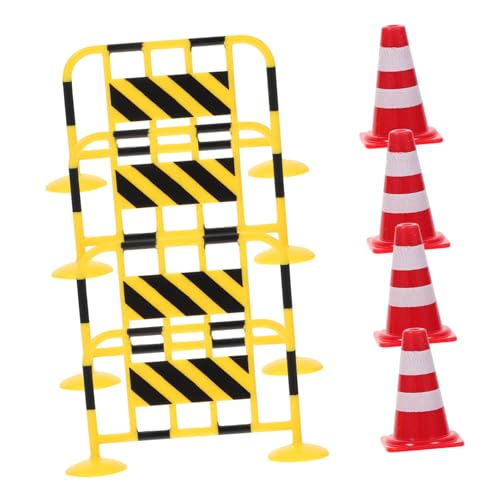 ORFOFE Sturdy Abs Material 8pcs Roadblocks Toys Kiddie Cones for Boys and Girls Parking Cones Traffic Sign Toy Set