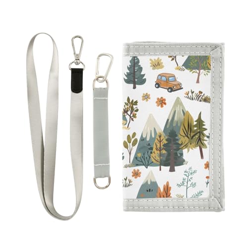 ALAZA Kids Wallets for Boys Girls Toddler Trifold Wallet Children Small Cartoon Village with Zipper Coin Pocket