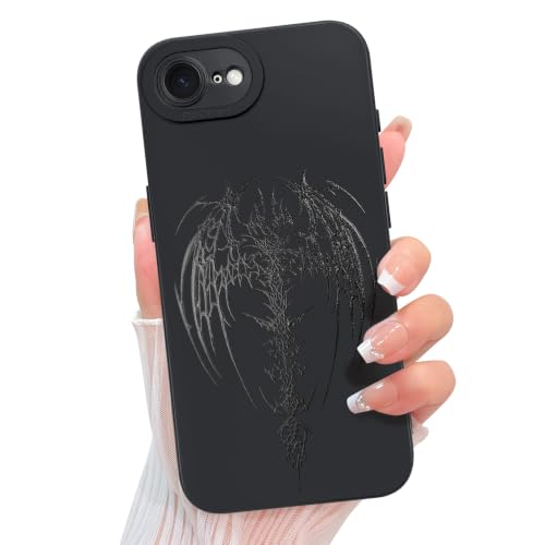 KANGHAR Designed for iPhone 17e/16e Case, Black Goth Bat Wing Pattern