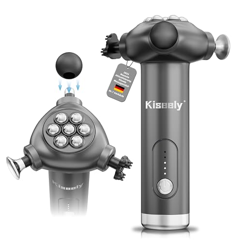 Massagegerät mit 5 Geschwindigkeiten, Tiefengewebe massager zur Faszien und Triggerpunkt, Vibrationsmassagegerät für Ganzkörper-Schmerzlinderung & Faszienbegrenzung (Grau AZ1)