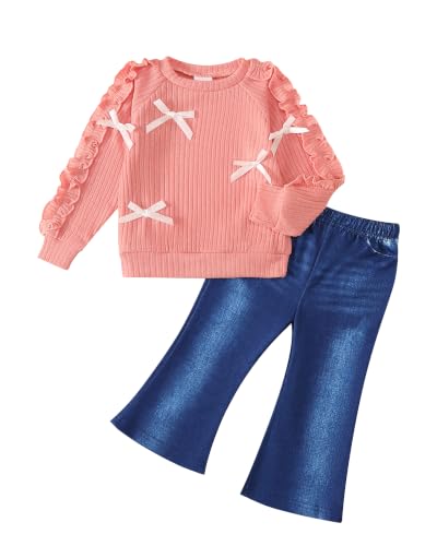 Image of SODLON Baby Toddler Girl Clothes Sweatshirt Jeans Fall Winter Outfit 12M-5T