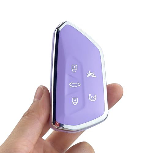 ShuDay Key Fob Cover Case Compatible with VW Golf 8 ID.3 ID.4 MK4 Tarraco Ateca Skoda Octavia Accessories (Purple) by ShuDay - Image 3