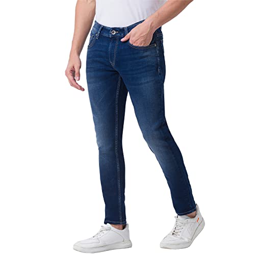 Image of Spykar Men's Kano Slim Fit Mid-Rise Jeans (Ankle Length)