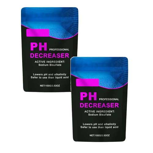 Reductor de pH de bisulfato de sodio de 100 g para piscinas y reductores de alcalinidad – Reduce rápida y eficazmente un valor de pH demasiado alto en la piscina – Fácil dosificación directamente en