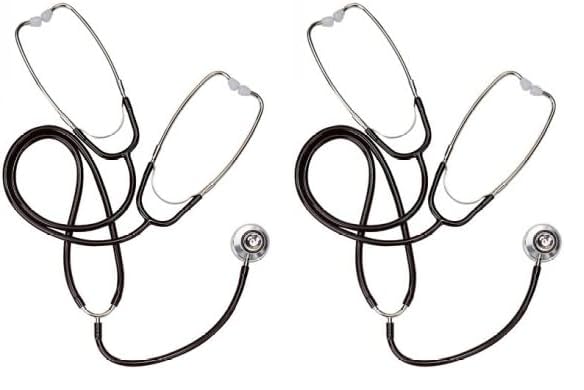 Labtron Teaching Stethoscope, Black, Student and Medical Assistant Accessories, 540 (Pack of 2)