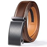 Cuir de Haute Qualité : Fabriquée en cuir véritable de haute qualité, cette ceinture à cliquet pour hommes assure une durabilité exceptionnelle. La boucle en métal est plaquée avec un alliage robuste, offrant une excellente résistance aux rayures et à l'usure, tout en ajoutant une touche d’élégance