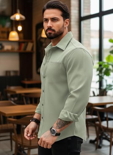 Image of Lymio Men Shirt || Solid Shirt for Man || Full Sleeve || Casual Style (Packs Also Available) (Utility)