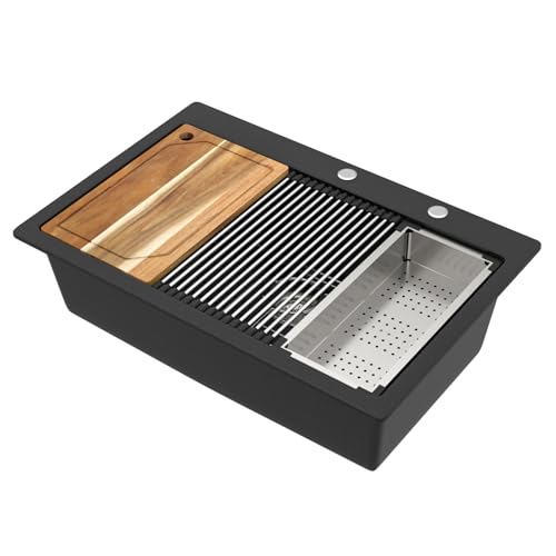 Talllor Granite Composite Kitchen Sink - 33 Inch Granite Kitchen