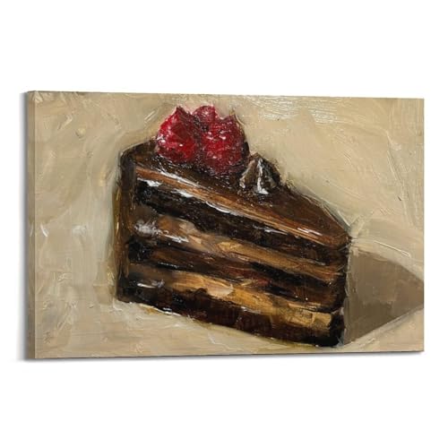 Tranche gâteau chocolat poster WIZIGM effet huile