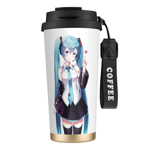 初音ミク タンブラー 500ml 蓋付き 水筒 マグボトル 真空断熱 多重構造 316ステンレス 保温保冷 直飲み 持ち運び 車 コーヒーカップ 持ち運び おしゃれ ビジネス coffee mug 男女兼用