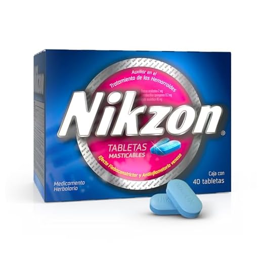 NIKZON - Tratamiento contra las HEMORROIDES. Su efecto anti-inflamatorio y sus ingredientes naturales alivian desde la primera toma. Caja con 40 tabletas masticables