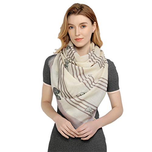 DANA XU 100% Pure Wool Pashmina Cashmere Long Travel Scarf Shawls And Wraps For Evening Dress Women Soft Warm Floral Blanket
