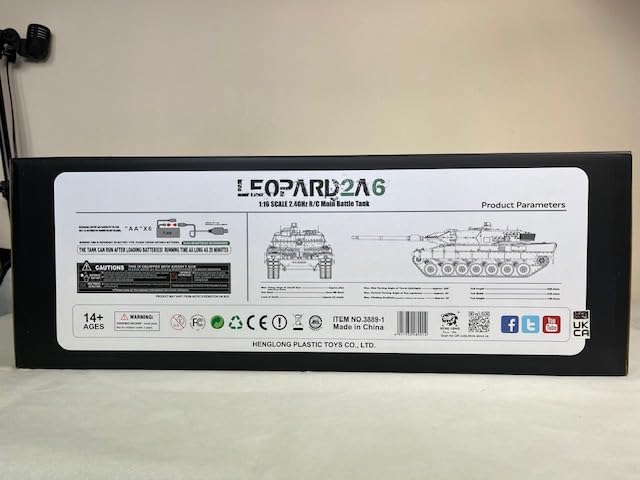 HENG LONG RC czołg Leopard 2A6 Flecktarn 1:16 BB + funkcja strzelania IR V6 2,4 GHz