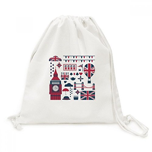 Sac à dos cordon en toile Big Ben Angleterre et soldat pour voyage et loisirs