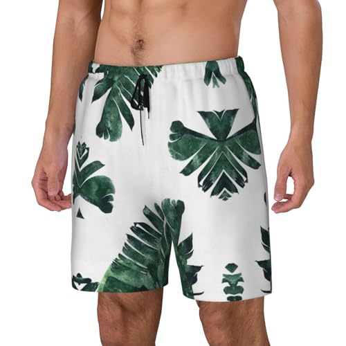 Palm Leavesshort Swim Trunks with Waist Rope and Two Side Pockets Beach Shorts Bathing Suits for Men2