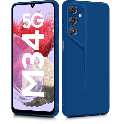 Image of WOW IMAGINE Slim Back Cover for Samsung Galaxy M34 5G | Galaxy F34 5G | Blade Series Ultra Thin Case with Lightweight Design | Camera Protection | Soft Matte Silicone Flexible Mobile Case - Blue