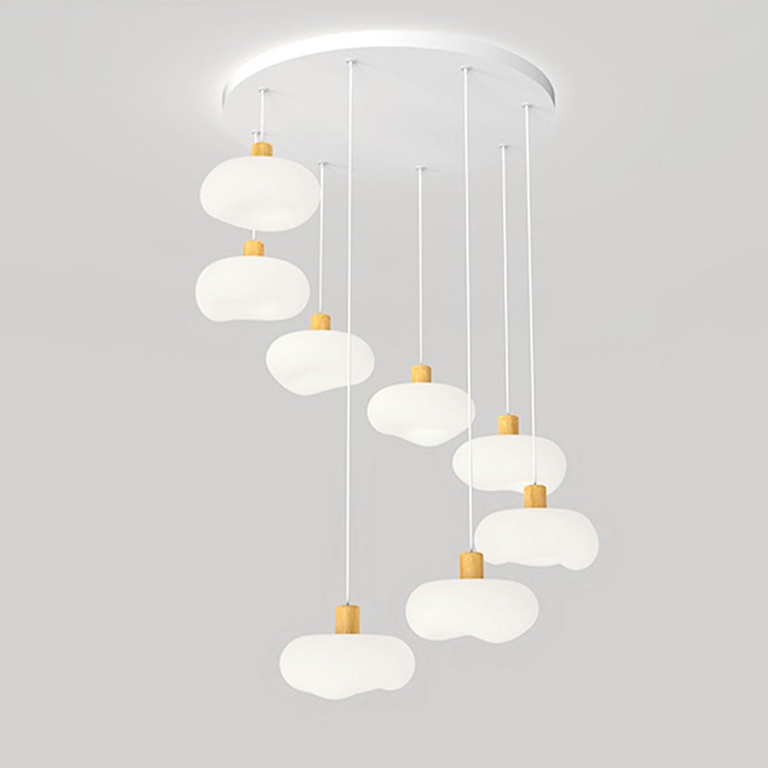 KXEcoLife led creative apple chandelier, Scandinavian warm cream wind for dining room light bedroom bedside lamp light,disc 8 heads