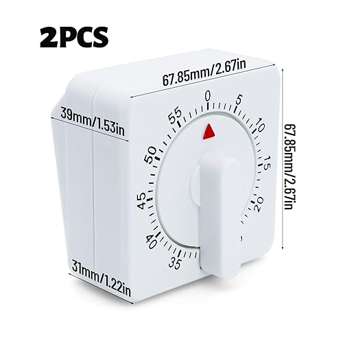 RUNYU 2 Stück Eieruhr Mechanischer Küchentimer, Kurzzeitmesser, 60 Minuten Countdown Timer mit Lauter Alarm, Küchenwecker, Kurzzeitwecker Küche für Haushalt Küche Kochen Backen – Bild 3