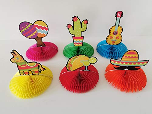 Cinco De Mayo Table Decoration Mexican Centerpiece Decorations Fiesta Taco Bar Party Decor 6 Pcs Colorful Honeycomb #TOP3