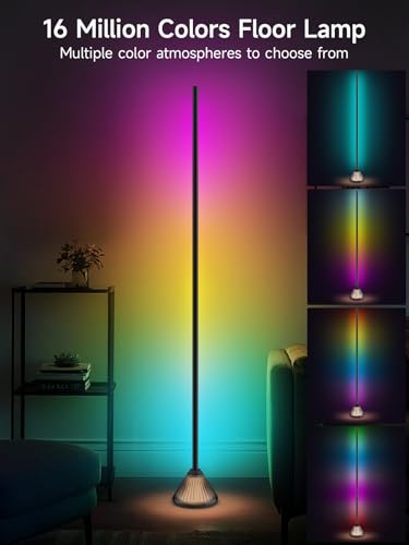 Corner Floor Lamp, Smart RGB LED Corner Lamp with App & Remote Control, Music Sync, Scene Modes, Modern Ambient Lighting Floor Lamp for Living Room, Bedroom, Gaming Room Decor - Image 3