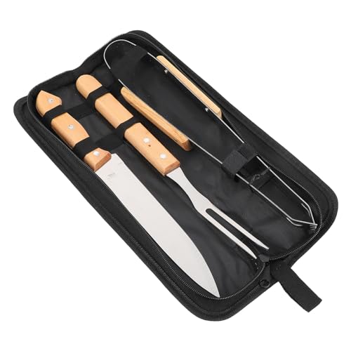 Set de utensilios para barbacoa VOSAREA, 3 piezas acero inoxidable miniatura 1
