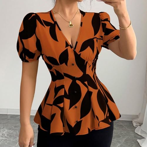 Graphic Tops for Women Fall Summer Short Sleeve Vneck Top T Shirt Blouse Women 2025 Fashion Y2K2