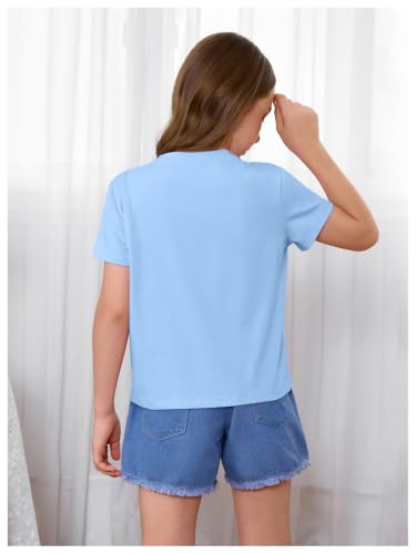 Image of WDIRARA Girl's Leopard Graphic T Shirt Crew Neck Short Sleeve Tee Shirts Cute Tops