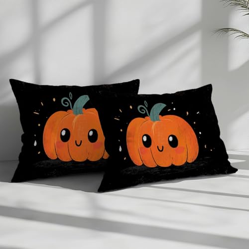 Parure de lit citrouille en microfibre noire douce et facile à laver - 5
