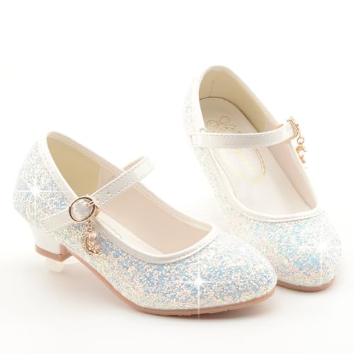 Toddler Little Girls Dress Mary Jane Pumps Glitter Low Heels Party Wedding Princess Shoes2