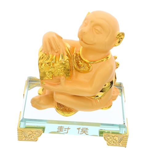 ULTECHNOVO Chinesische Tierkreiszeichen Affenfigur Feng Shui Tierstatue Desktop Deko für Wohlstand...