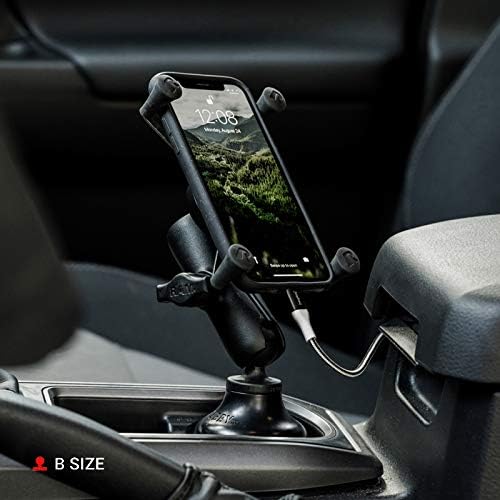 RAM Mounts Stubby Cup Holder Ball Base RAP-B-299-4U with B Size 1" Ball Compatible with Cup Holders 2.57" to 3.5" in Diameter