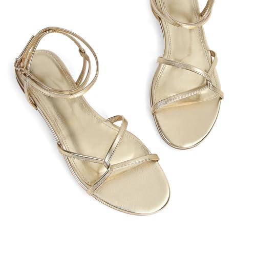 Image of SOVANYOU Strappy Sandals for Women Dressy Flat Sandals Open Toe Cute Summer Sandal with Cross Ankle Strap