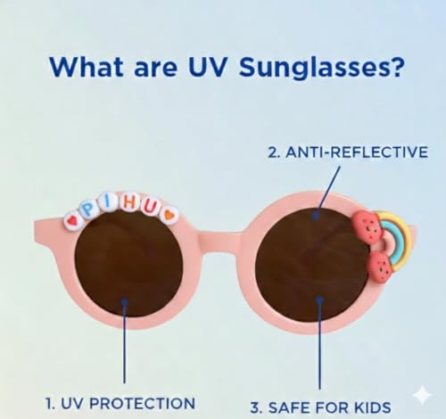 Image of PLAS ART STUDIO Customised round sunglasses Kids Sunglasses Get Kids Name on Frame For Girls & Boys. (Recommended Age 2+)