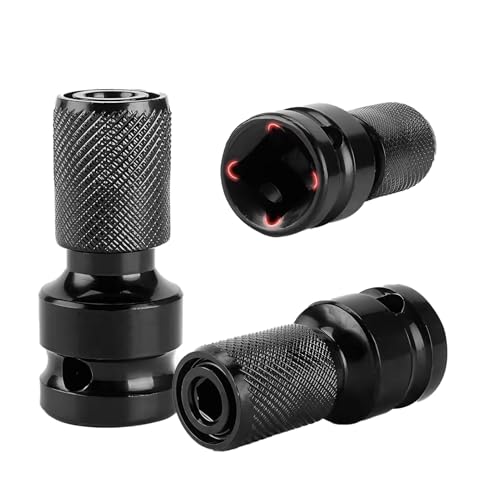 Lot De 2 Adaptateurs D'embouts Pour Clé à Chocs,Embout Boulonneuse A Choc En Acier Embout Visseuse A Choc,Convertisseur Douille 1/2 à 1/4"",Porte Embout Visseuse,pour Clés à Cliquet, Tournevis et Plu